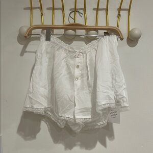 ELSA Women's Lace Trim Sleep Shorts Size S in White